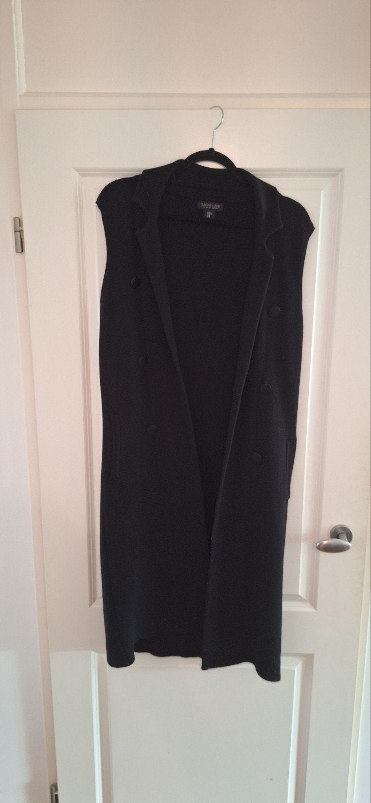 Rachel Zoe Zwarte Mouwloze Lange Blazer Maat M, Maat 38/40 (M), Zwart, Ophalen of Verzenden, Zo goed als nieuw