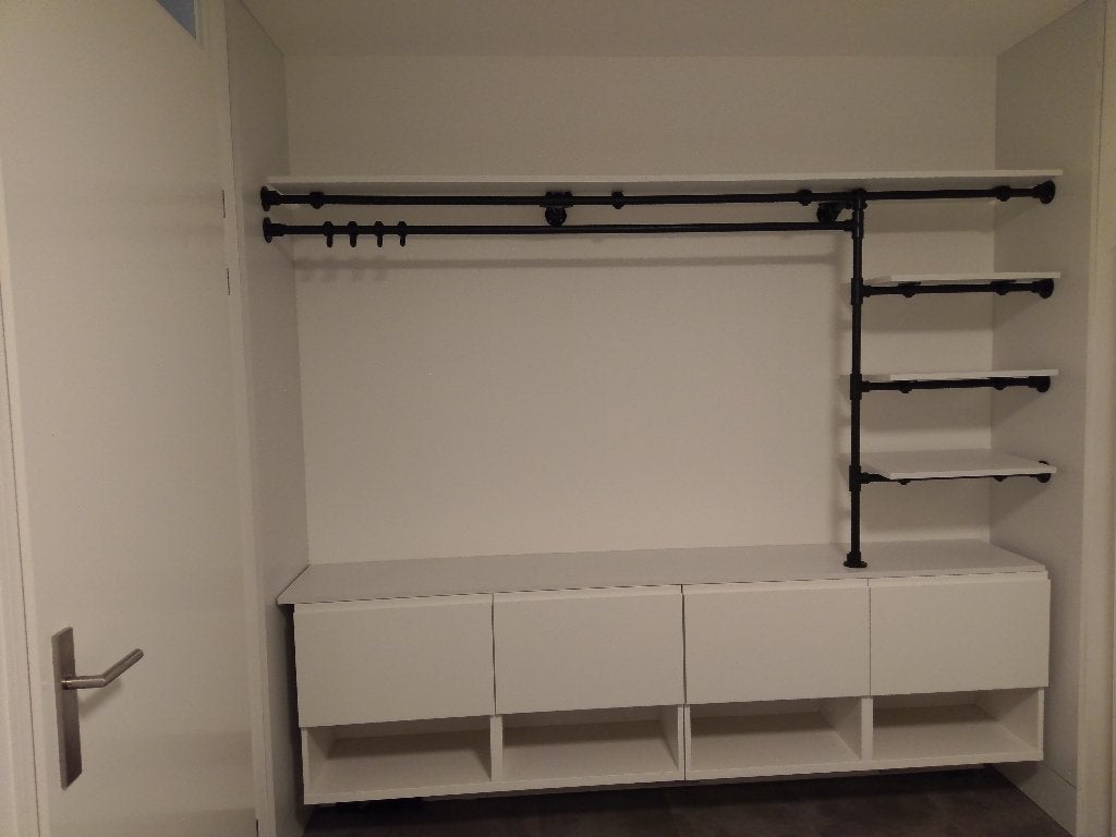 Open kledingkast van steigerbuis met lades, Ophalen, Met lade(s), 200 cm of meer, Zo goed als nieuw