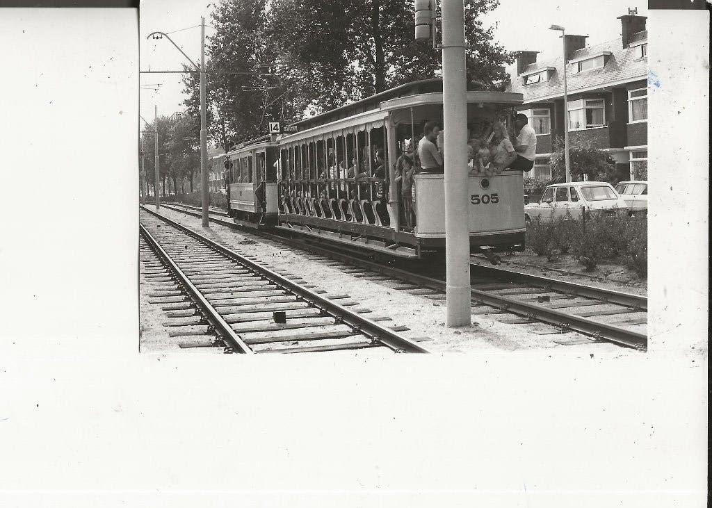 Den Haag Laan van Meerdervoort met open tram lijn 14 Foto, Verzamelen, Ophalen of Verzenden, 1940 tot 1960, Ongelopen, Zuid-Holland