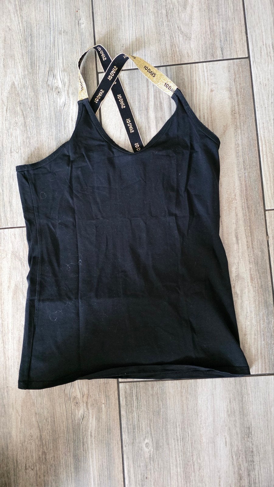 10 days top wrapper zwart met goud maat L, Ophalen of Verzenden, Zo goed als nieuw, Zwart, Zonder mouw