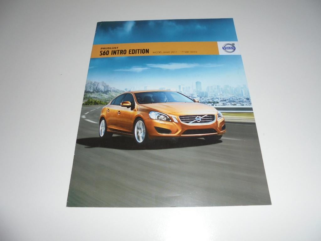 prijslijstbrochure Volvo S60 Intro Edition 2011, Ophalen of Verzenden, Gelezen, Volvo