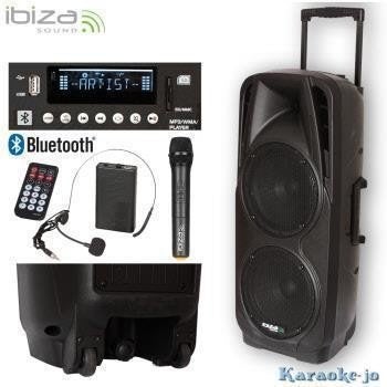 PORT238VHF-BT DRAAGBAAR STAND-ALONE PA SYSTEEM 2 X 15ʺ/38CM