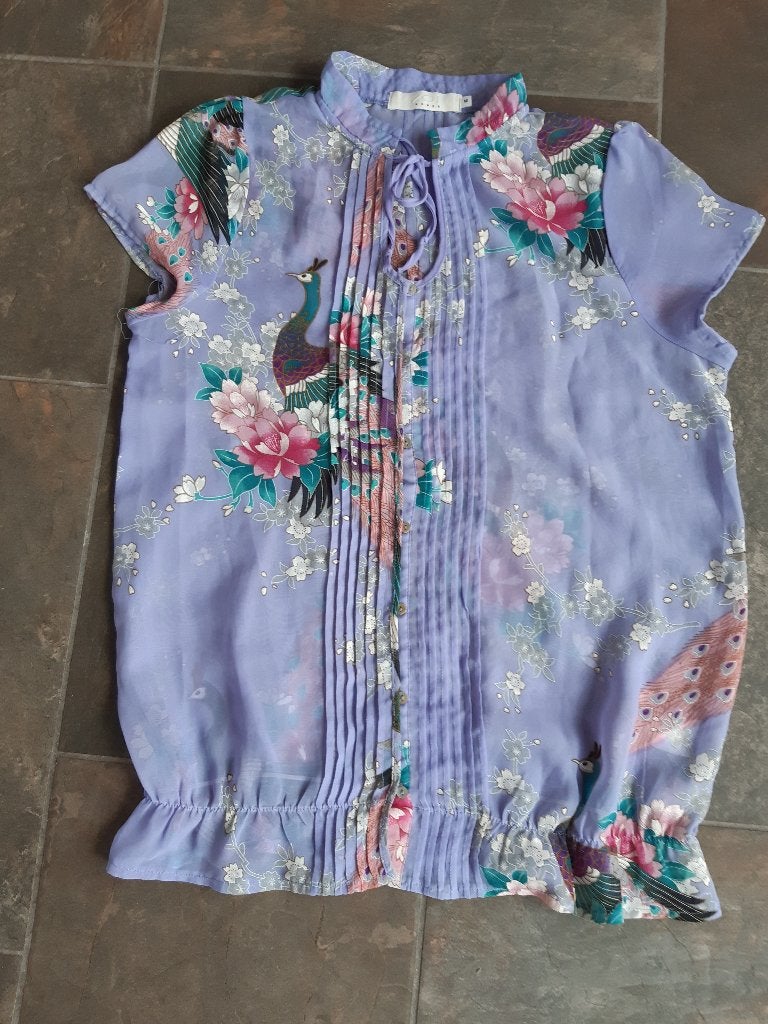 Dames Blouse met kort mouwtje maat M merk Zoi nieuw, Maat 38/40 (M), Paars, Nieuw, Ophalen of Verzenden