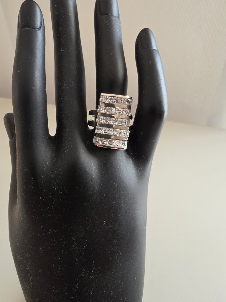 Ring met Zirkonia 825 zilver, Met kristal, 18 tot 19, Nieuw, Ophalen of Verzenden