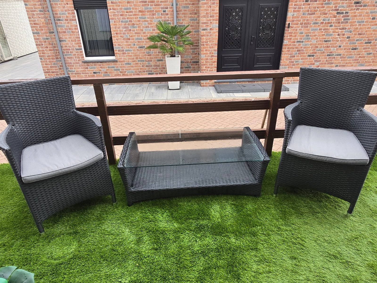 Te koop NIEUWE tuinset met kussens, Tuin en Terras, Bijzettafel, Nieuw, Wicker, Tuinset