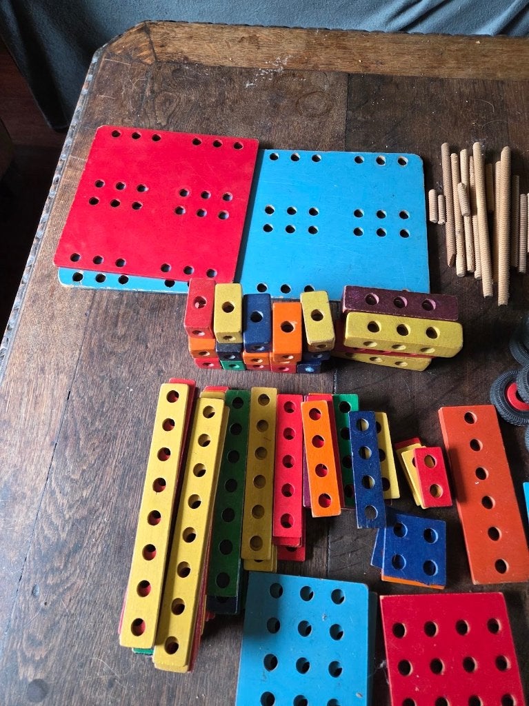 grote zet vintage constructie speel goed, Ophalen of Verzenden