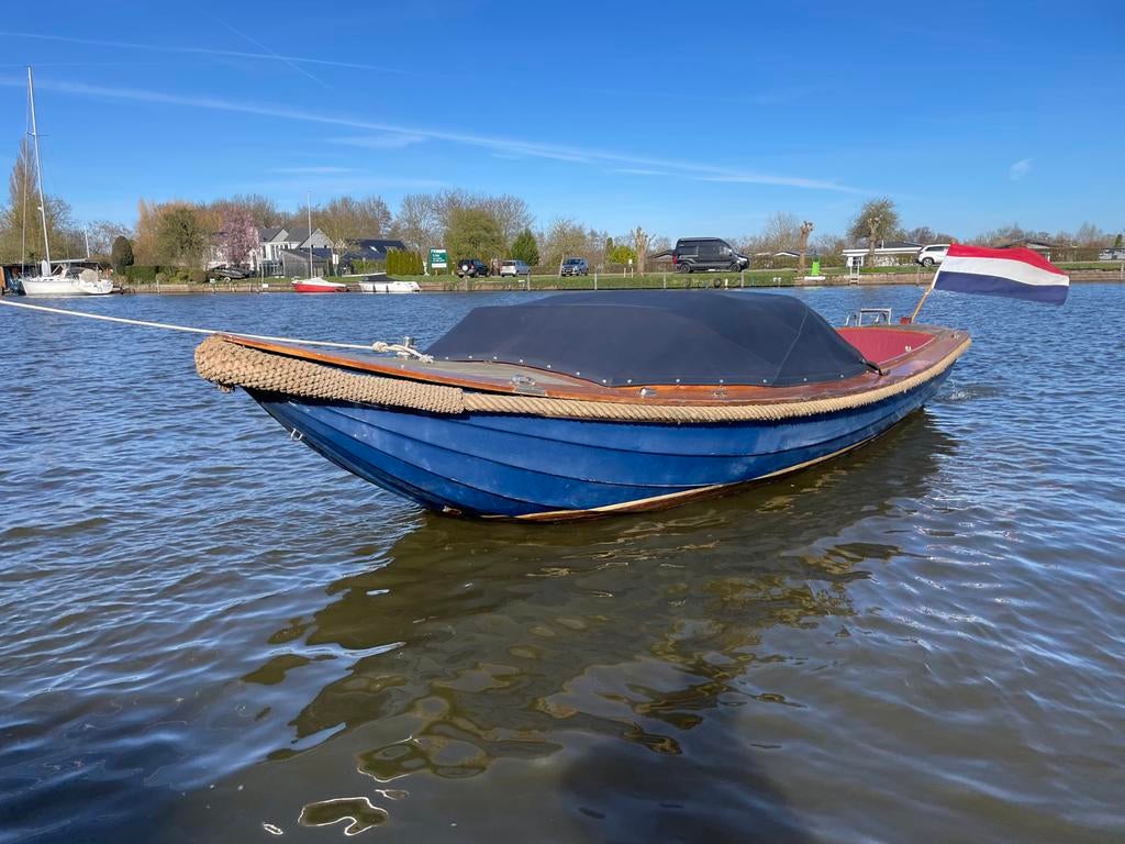 Polyester Helderse Roodnat vlet 700 - Solé 16 pk -stuurwiel, Watersport en Boten, Sloepen, Gebruikt, Binnenboordmotor, Diesel