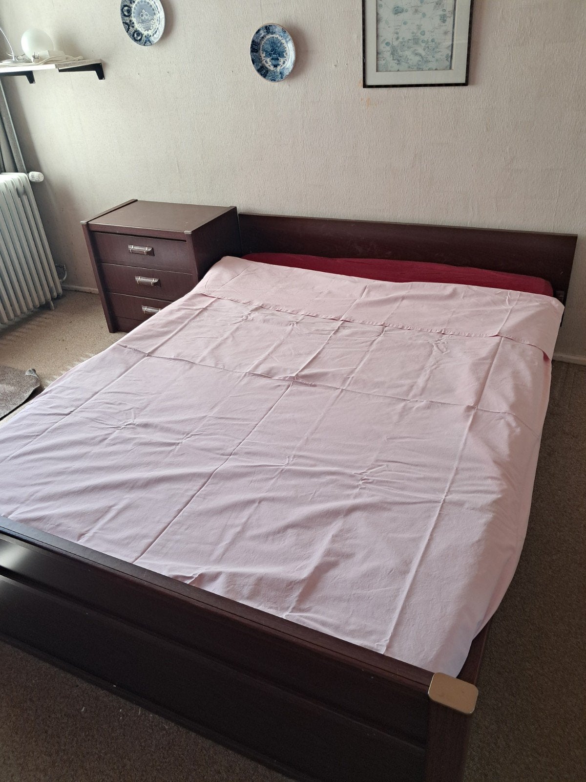 GRATIS af te halen 2 persoonsbed met 2 nachtkastjes, Huis en Inrichting, Slaapkamer | Waterbedden, Ophalen, Gebruikt, Tweepersoons