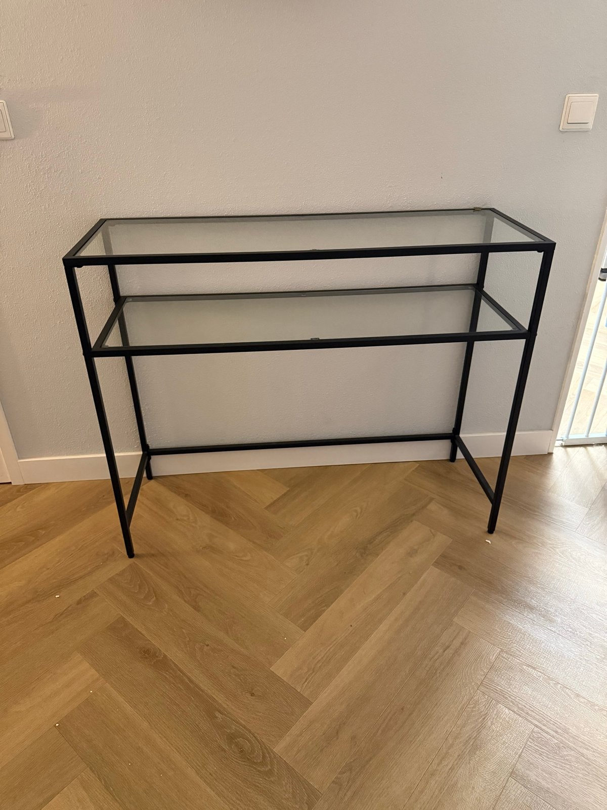 ACAZA Sidetable - Wandtafel Zwart - Glas, Huis en Inrichting, Ophalen, 50 tot 100 cm, Glas, Zo goed als nieuw