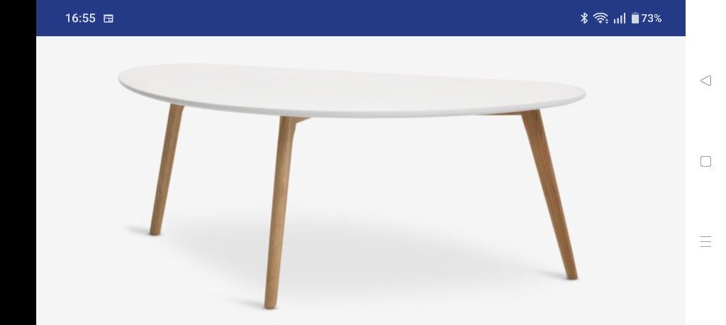 Salontafel LEJRE wit/naturel eiken - JYSK, Huis en Inrichting, Ophalen, Gebruikt, 100 tot 150 cm, Modern, Scandinavisch