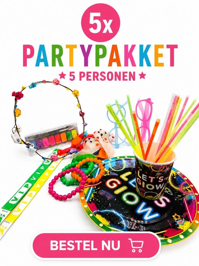Party Pakket voor 5 Personen - Glow in the Dark Feest, Ophalen of Verzenden