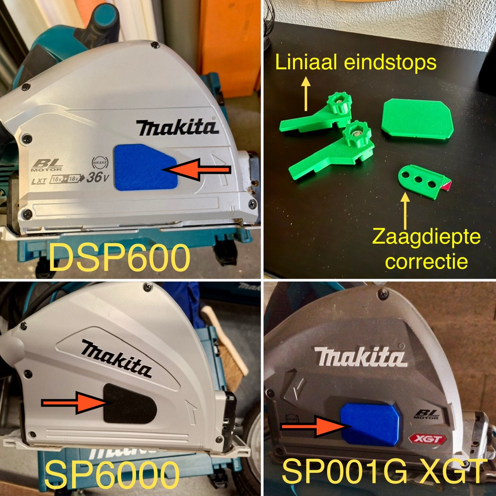 Makita invalzagen stofkapjes + extra’s sp001g/sp6000/dsp600, Doe-het-zelf en Verbouw, Invalzaag, Nieuw, Ophalen of Verzenden, 30 tot 70 mm