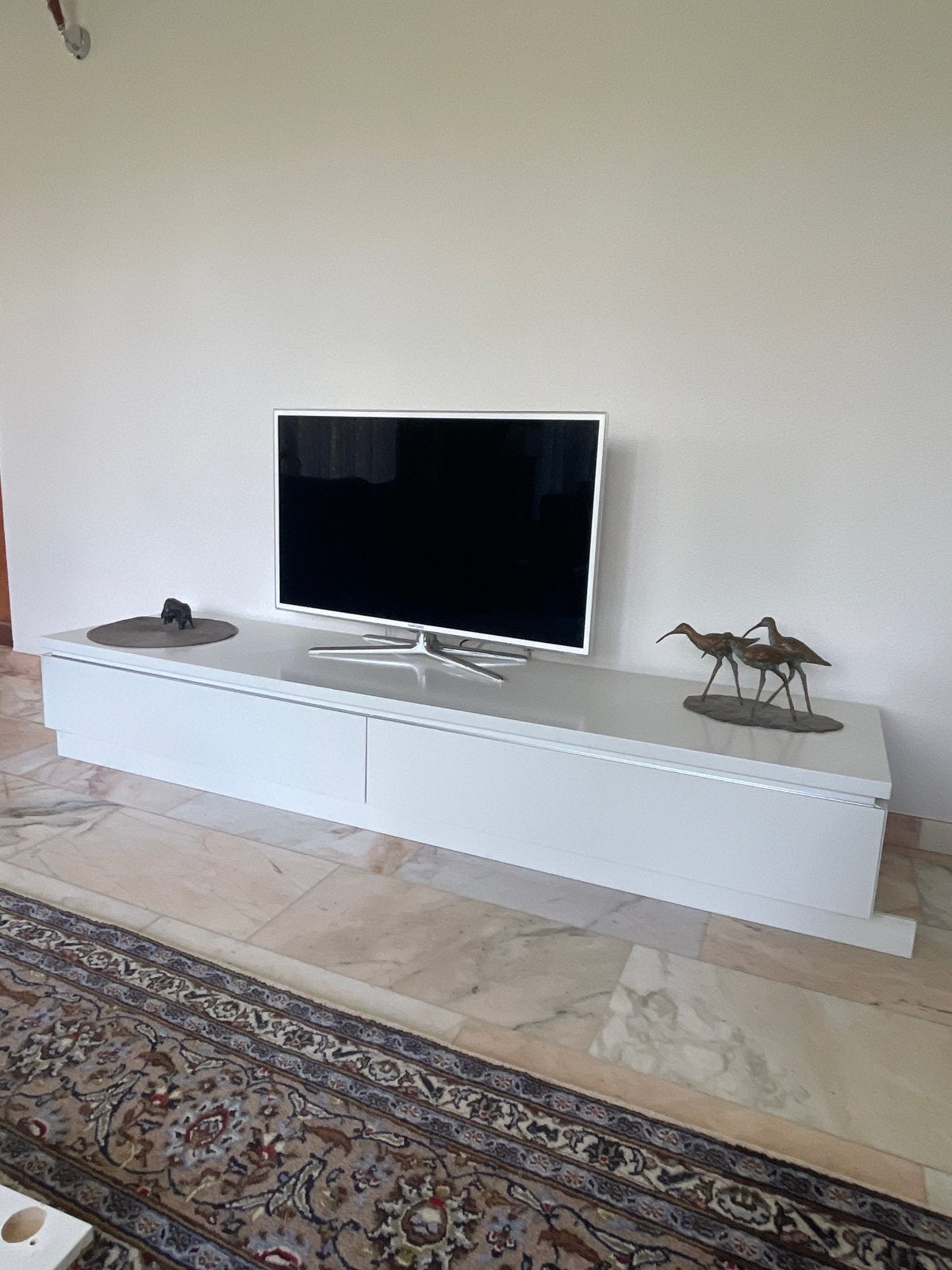 Interlübke Cube TV-meubel - Mat wit met lade en klep, Gebruikt, 150 tot 200 cm, Ophalen of Verzenden, Minder dan 100 cm