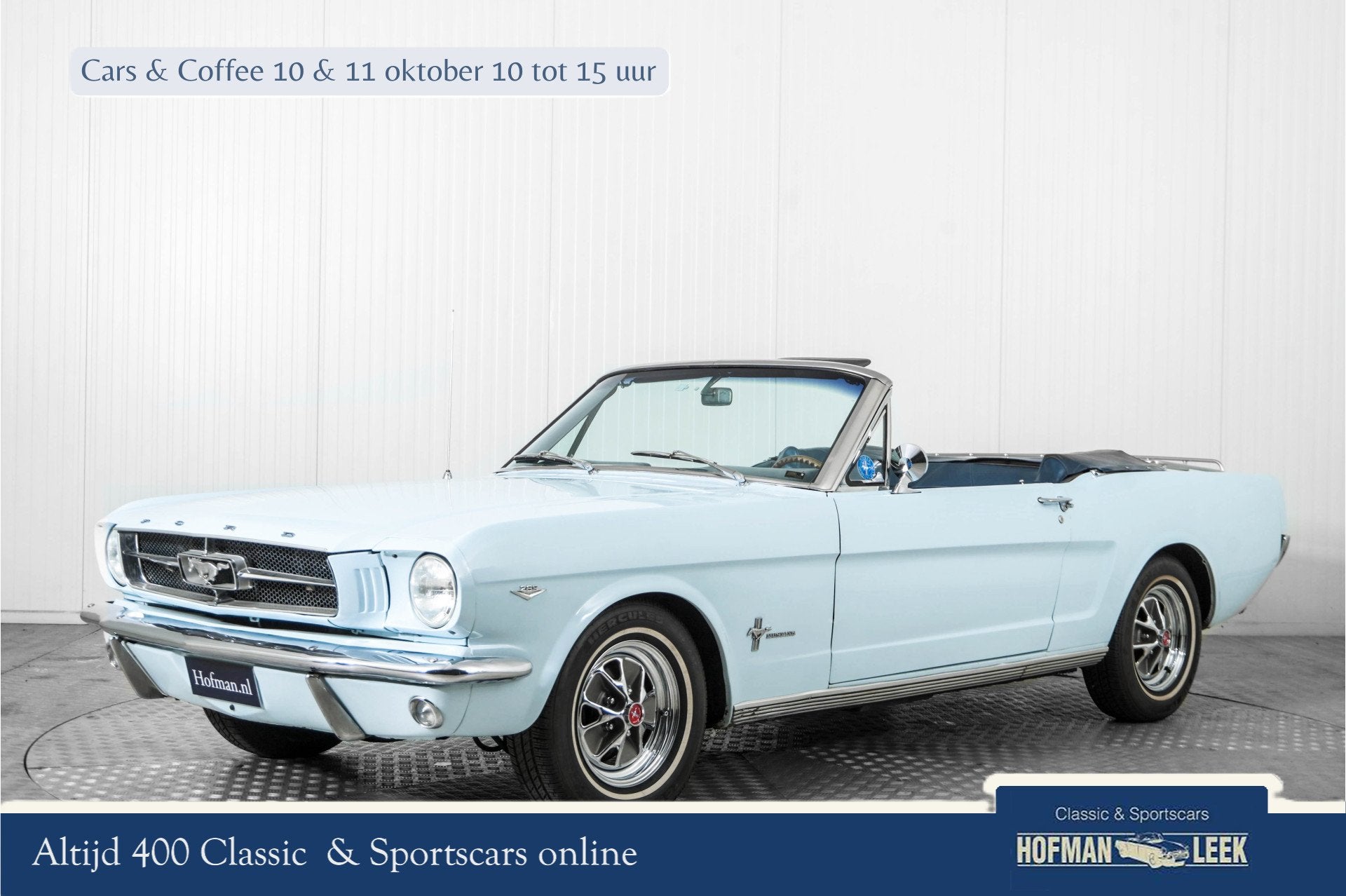 Ford Mustang 289 V8 automaat cabriolet (bj 1965), Auto's, Automaat, Gebruikt, Cabriolet, Blauw