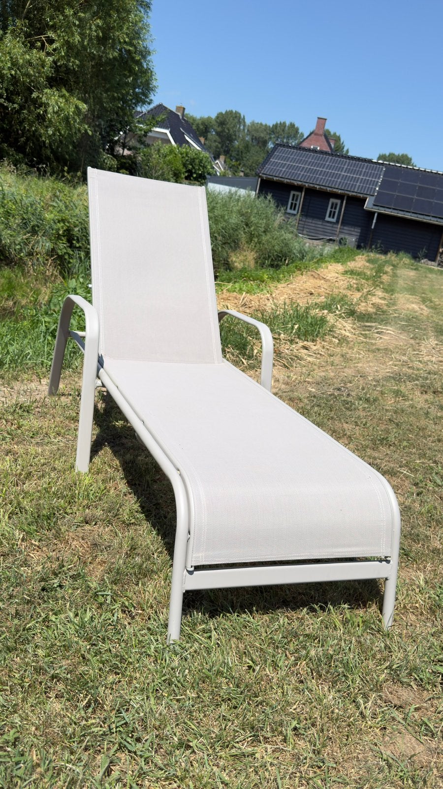 Wakefield ligbed Hanoi taupe | Verstelbaar, Tuin en Terras, Ophalen of Verzenden, Zo goed als nieuw, Aluminium, Verstelbaar