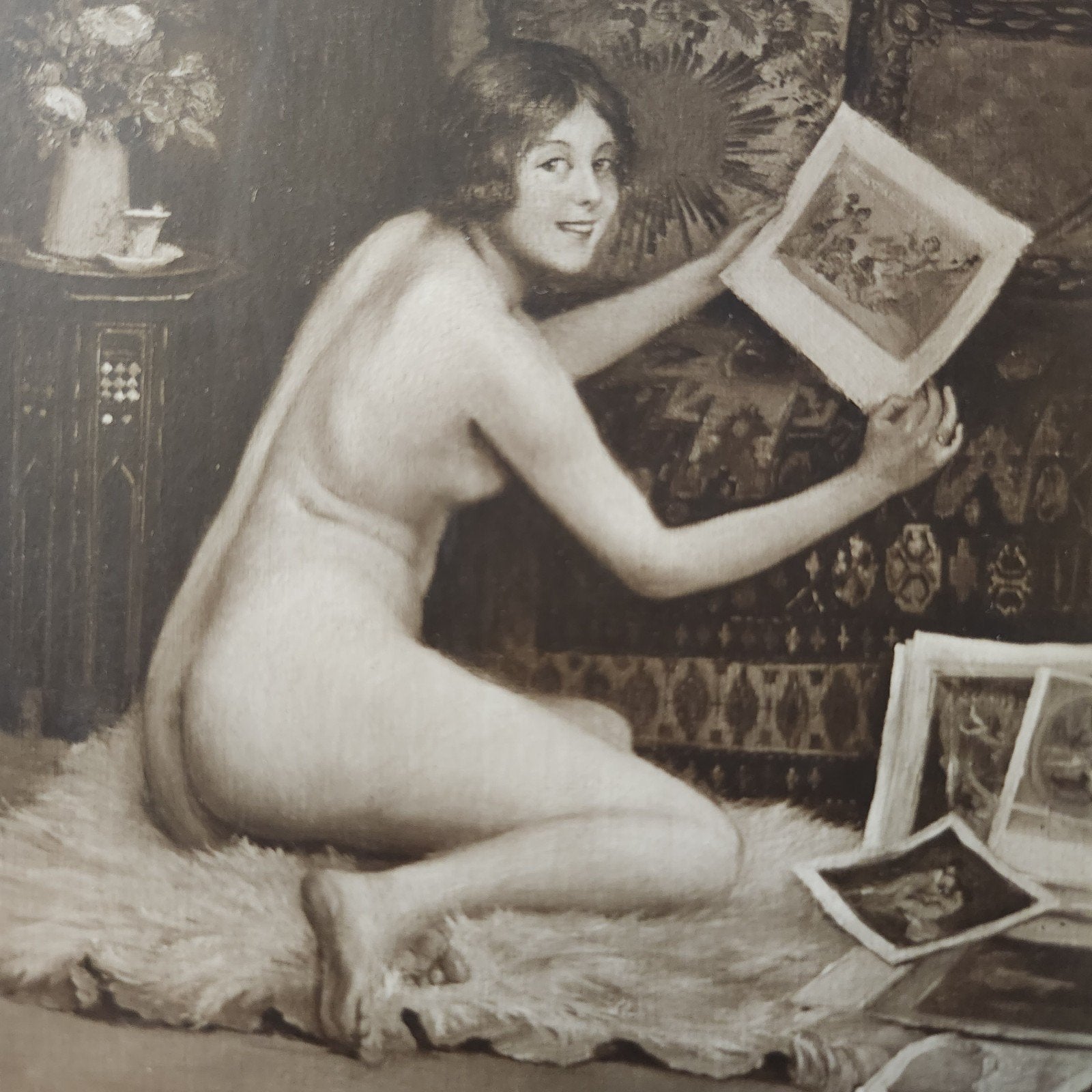 <1920 Ansichtkaart Naaktmodel V. Marais-Milton Les Gravures, Verzenden, Voor 1920, Ongelopen, Overige thema's