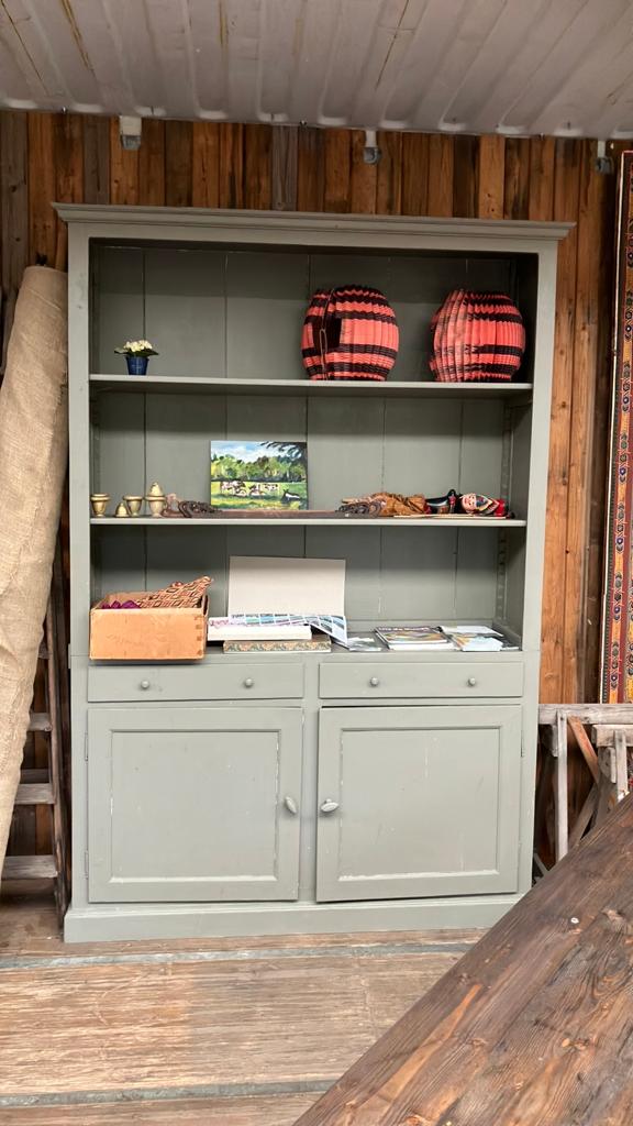 Houten Franse kruidenierskast 220 cm. hoog, Antiek en Kunst, Ophalen