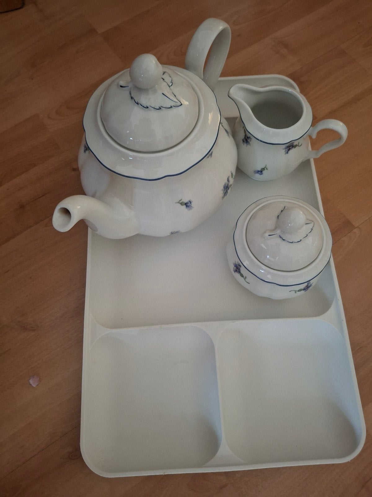 Theeservies Seltmann Weiden bloemmotief - Theepot, melkkan,, Ophalen of Verzenden, Zo goed als nieuw, Theepot, Klassiek