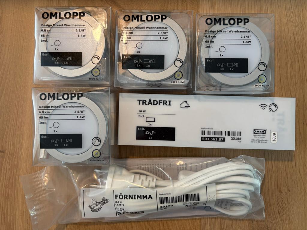 IKEA OMLOPP LED-spots en TRÅDFRI driver set, Ophalen of Verzenden, Nieuw