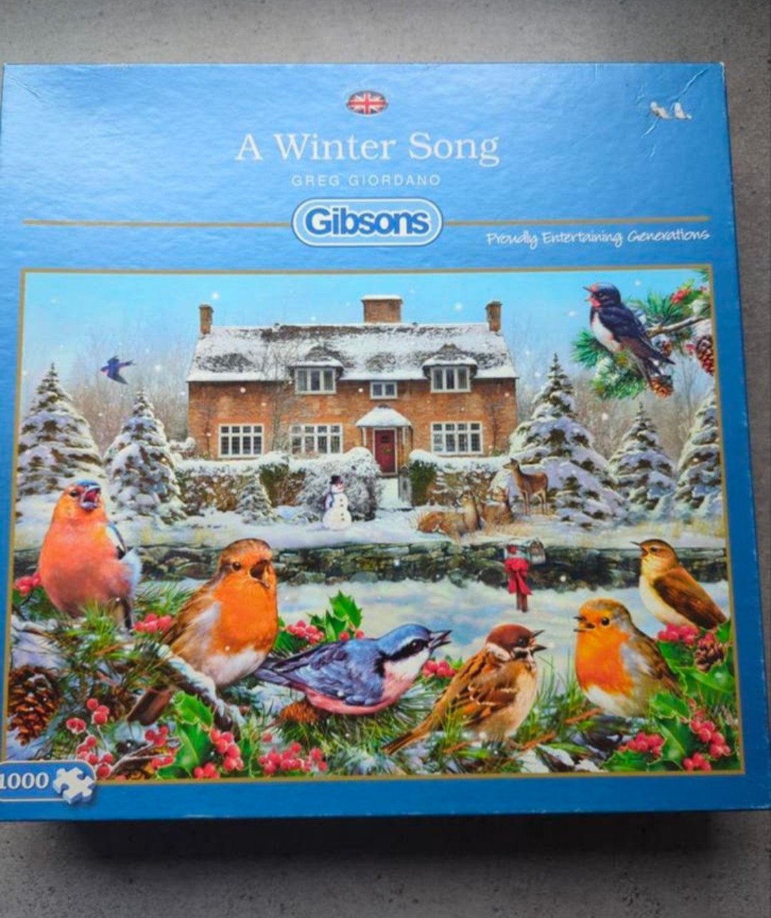 Gibsons Legpuzzel 'A Winter Song' 1000 stukjes, Hobby en Vrije tijd, Denksport en Puzzels, Zo goed als nieuw, Legpuzzel, 500 t/m 1500 stukjes