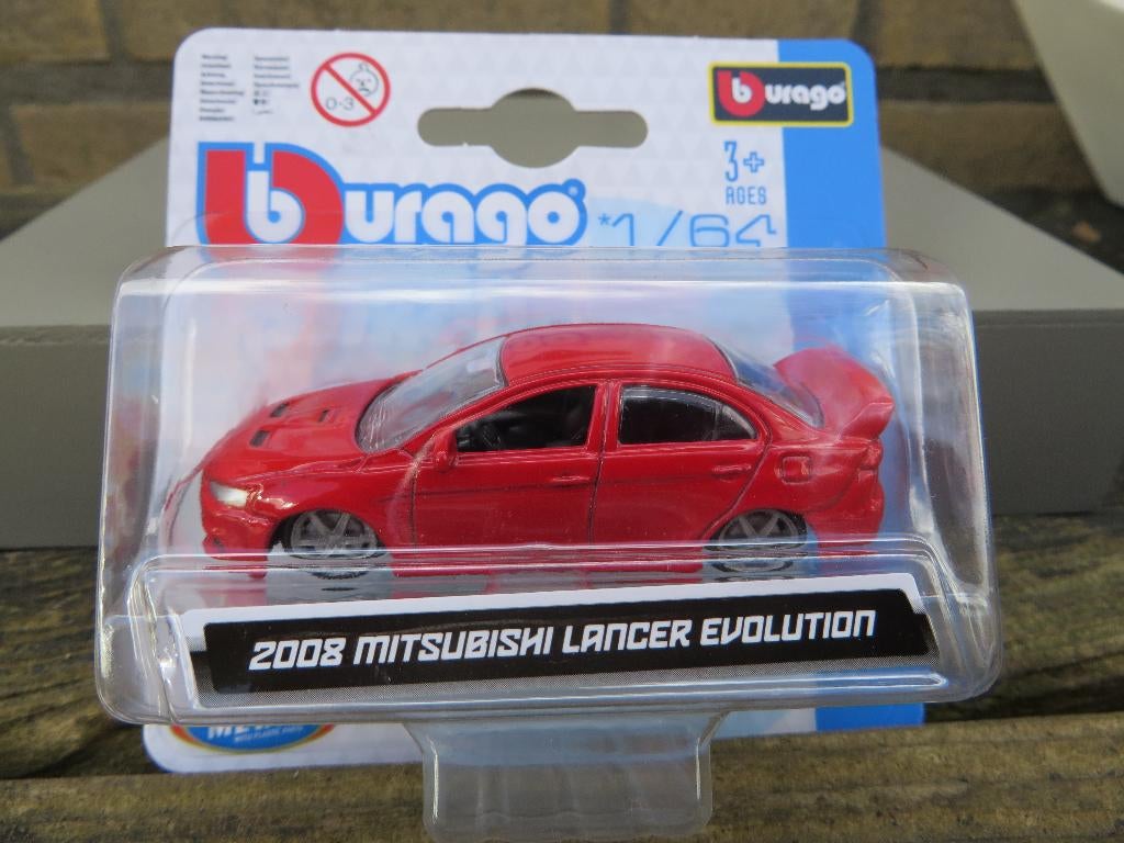 Burago 1:64 Mitsubishi Lancer Evolution 2008, Ophalen of Verzenden, Nieuw, Auto