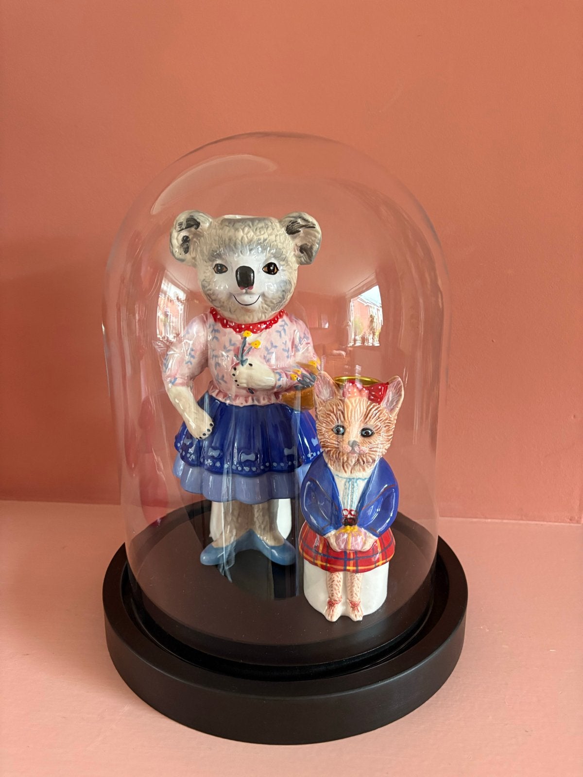 Grote mondgeblazen glazen stolp met voet, Glas, Ophalen, Zo goed als nieuw, Met voet