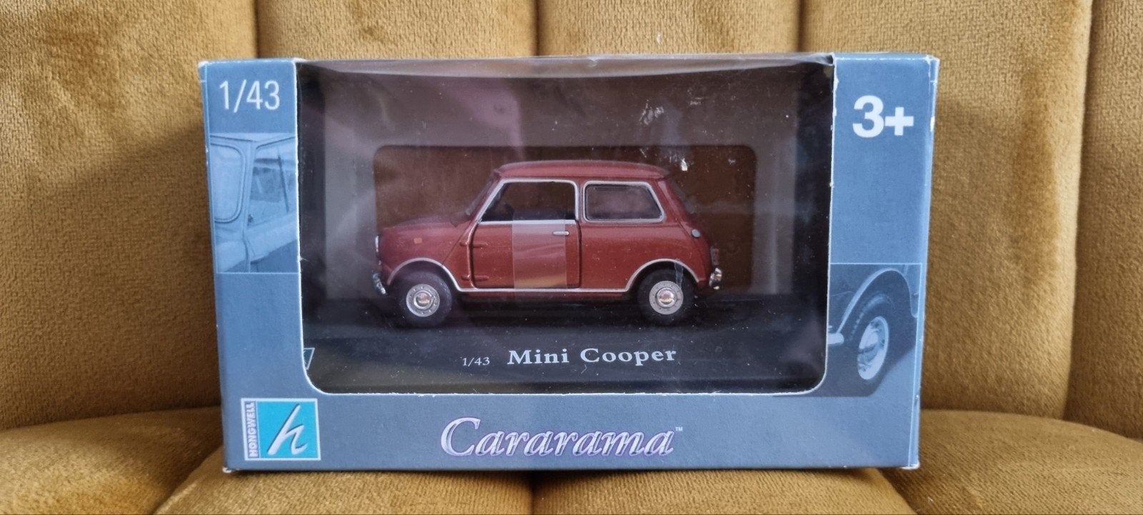 Mini Cooper Cararama bruin, Hobby en Vrije tijd, Modelauto's | 1:43, Ophalen of Verzenden, Nieuw, Auto, Overige merken