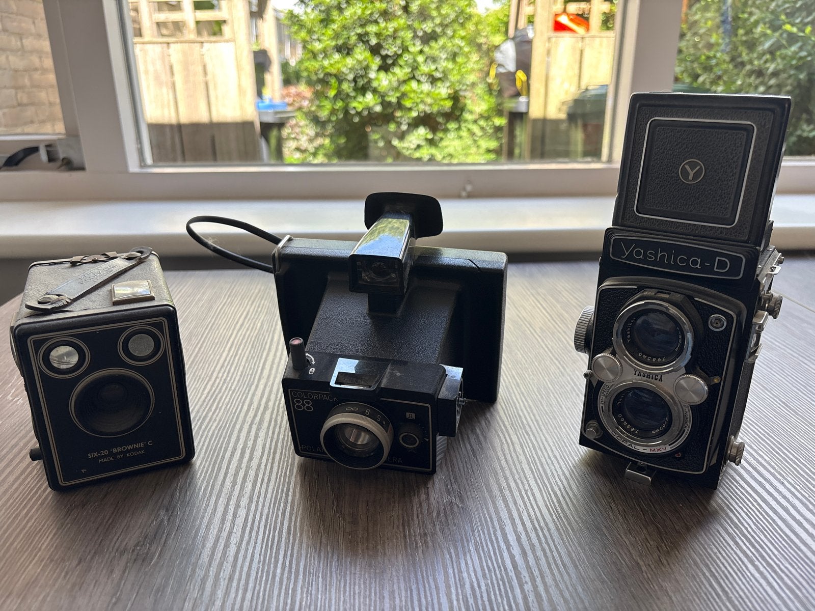 Vintage Camera Set: Yashica-D, Polaroid Colorpack, Kodak, Audio, Tv en Foto, Fotocamera's Analoog, Ophalen, Gebruikt, Polaroid