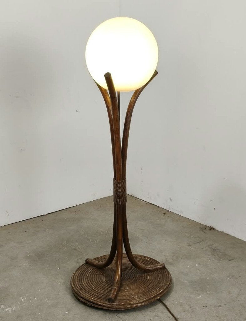 70s bamboo lamp, Onbekend, Ophalen of Verzenden, Onbekend, Minder dan 100 cm