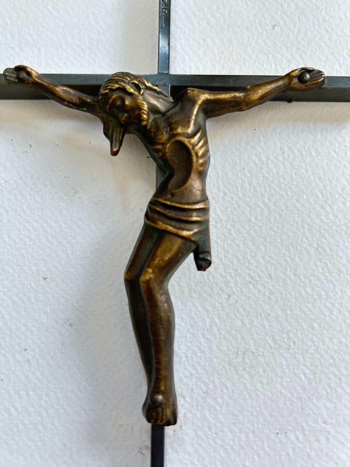 Antiek kruis met bijzonder Jezus beeld 25 x 15 cm, Ophalen of Verzenden