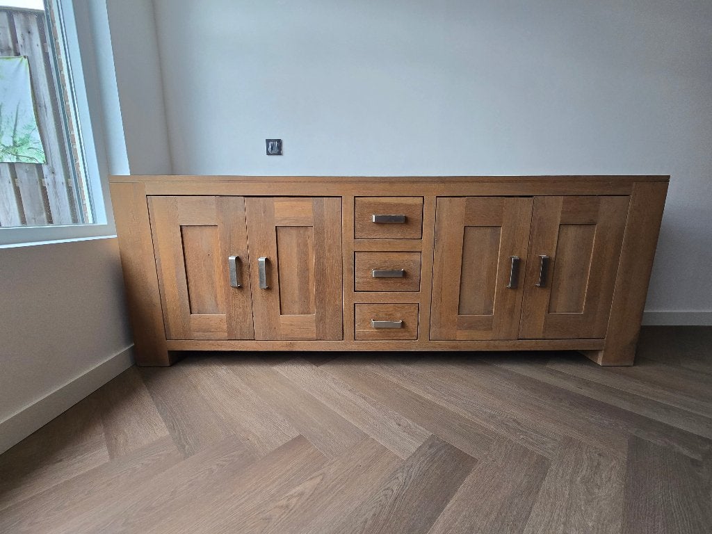 Eiken houten dressoir kast, Huis en Inrichting, Kasten | Dressoirs, Ophalen, Gebruikt, Eikenhout, 200 cm of meer