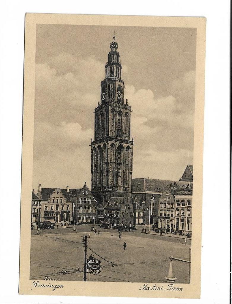 Groningen Martini toren, Ophalen of Verzenden, 1920 tot 1940, Gelopen, Groningen