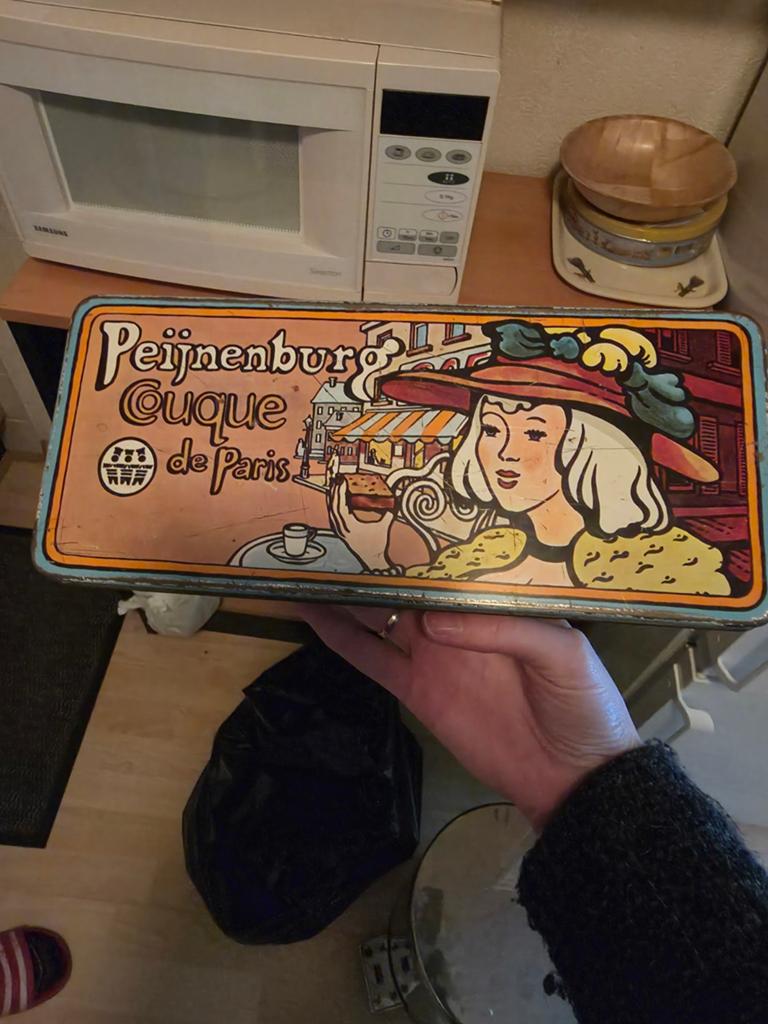 Vintage Peijnenburg Cuque de Paris koekblik, Verzamelen, Blikken, Ophalen of Verzenden, Gebruikt, Koek(jes), Overige merken