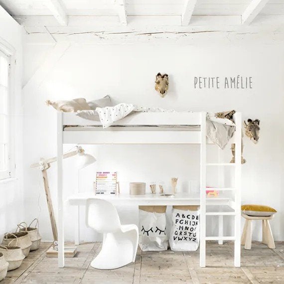 Hoogslaper Petite Amelie met bureau en lattenbodem, Ophalen, Hoogslaper, Eenpersoons, 200 cm