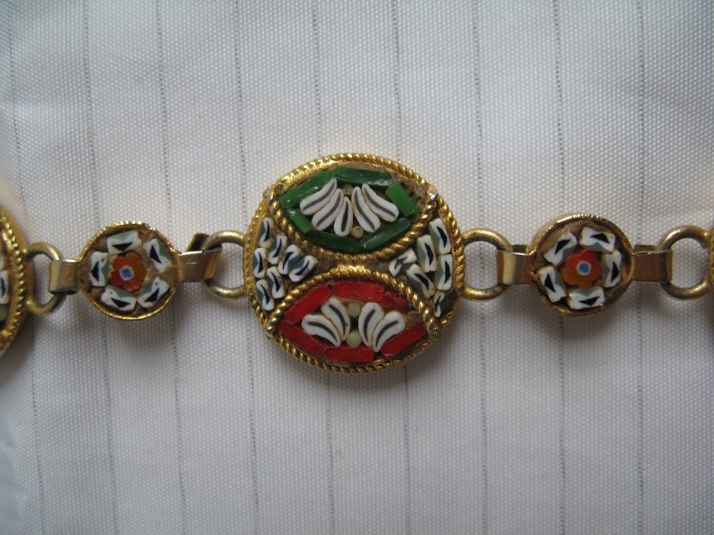Armband Micro Mozaïek Italiaans Millefiori Vintage, Ophalen of Verzenden, Overige materialen, Armband