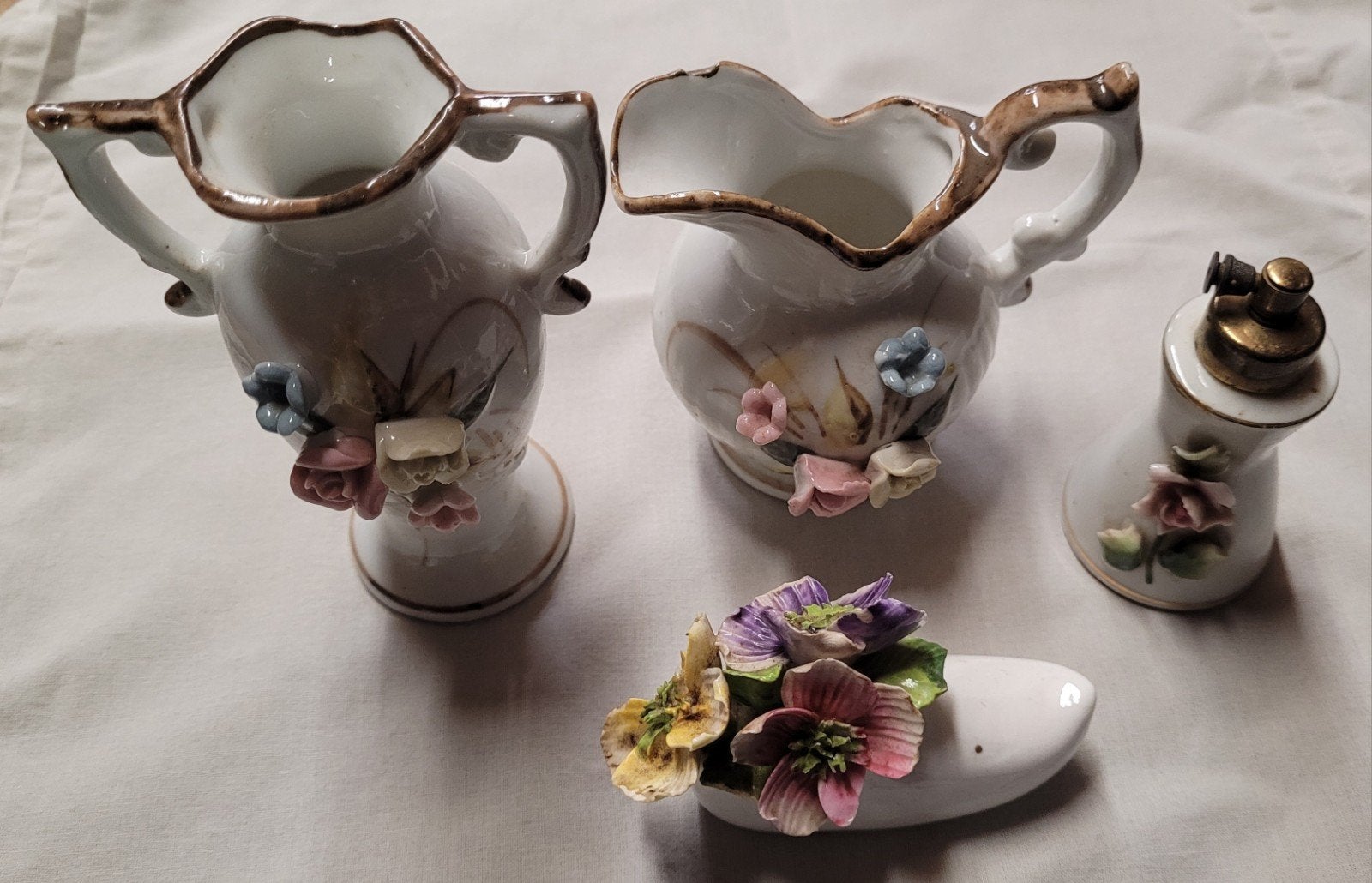 Miniatuur setje Staffordshire Bone China Flowers, netjes, Ophalen of Verzenden