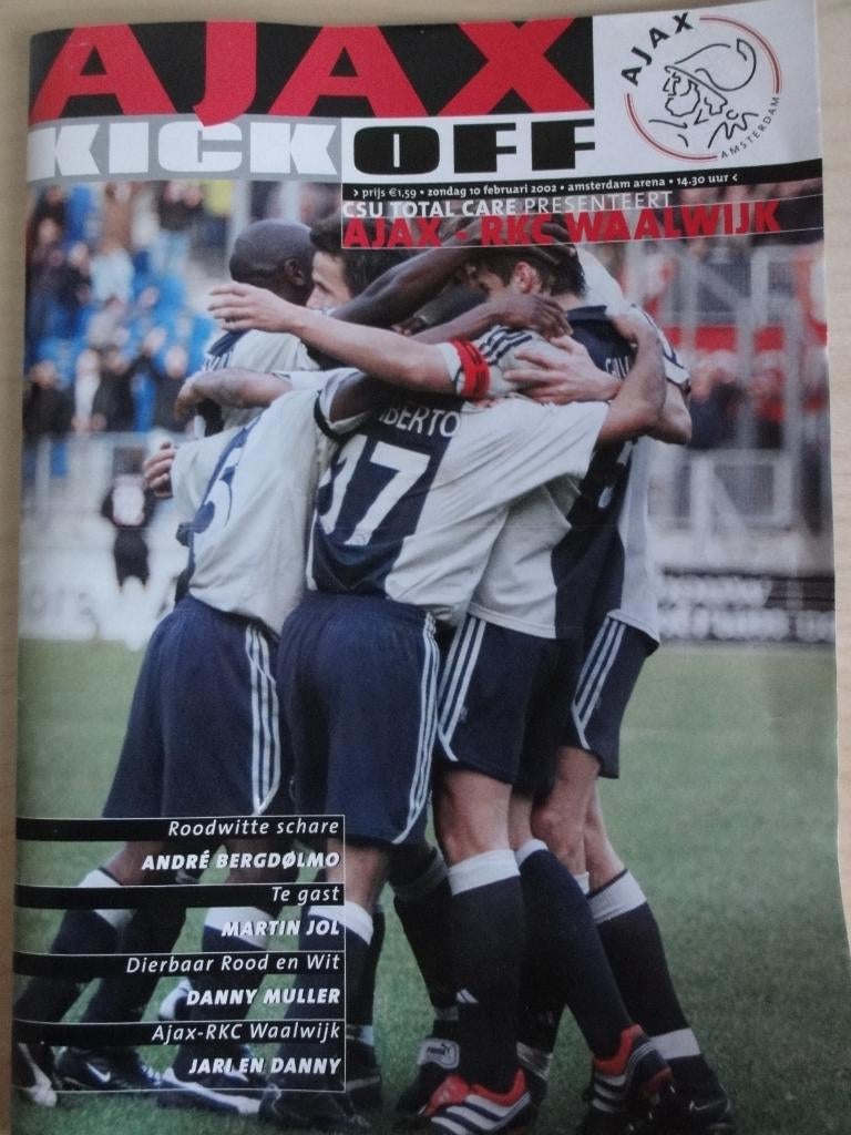 Programmaboekje Kickoff AJAX - RKC Seizoen 2001 / 2002, Ophalen of Verzenden, Gebruikt, Ajax, Boek of Tijdschrift