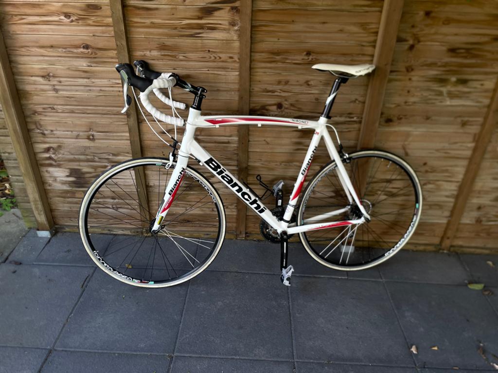 Bianchi via nirone 7 23,5 inch carbon, Fietsen en Brommers, Velgrem, Aluminium, Zo goed als nieuw, 57 tot 61 cm