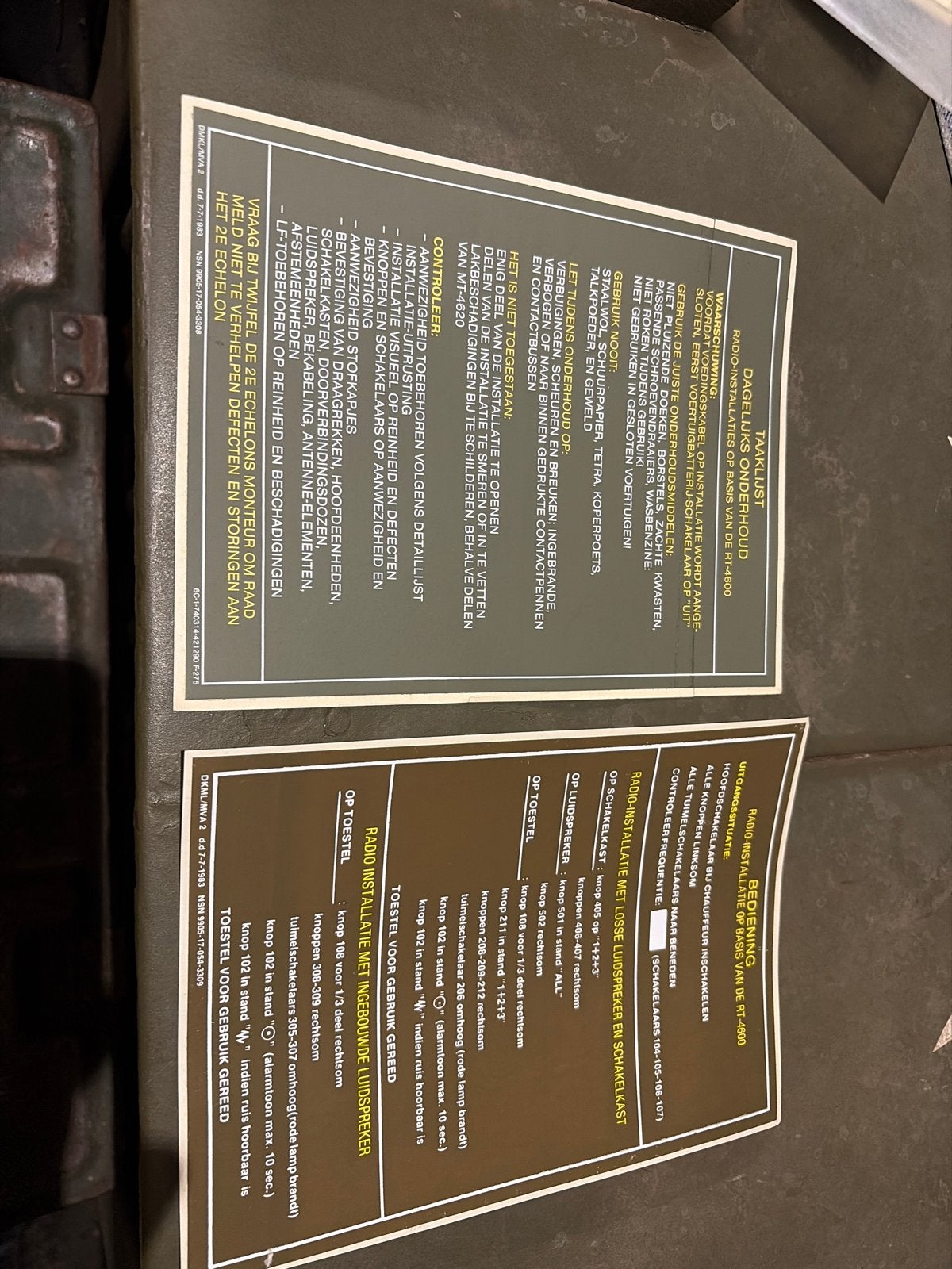 RT4600 Phillips NOS bediening stickers NL leger, Ophalen of Verzenden, Nieuw