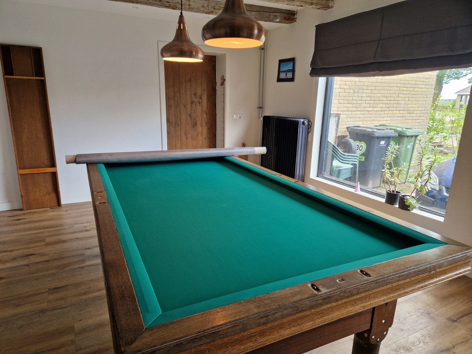 Antieke Biljarttafel met Carambole Ballen en Afdekzeil, Ophalen of Verzenden, Biljarttafel