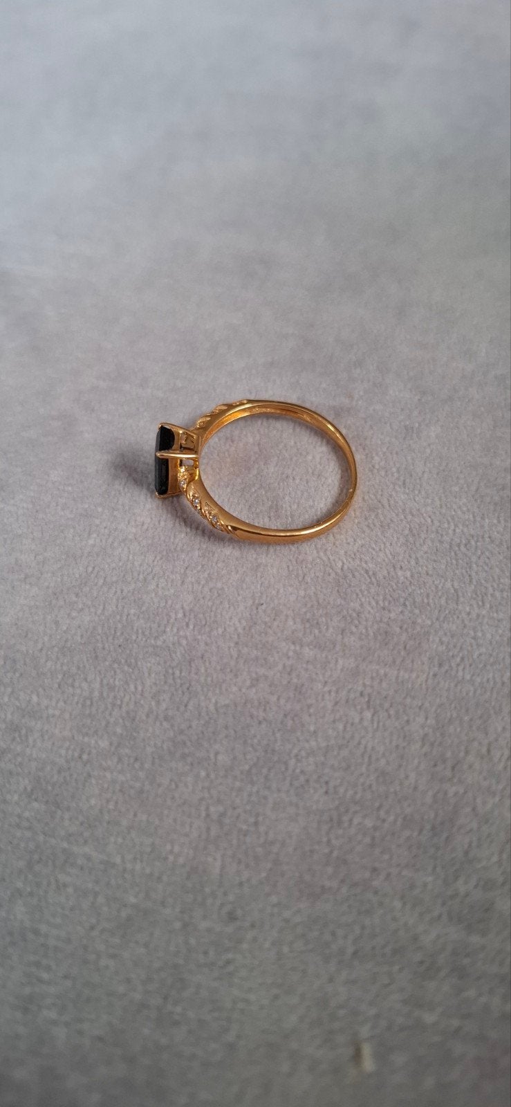 Gouden ring 14K 1.5g met briljanten en toermalijn, 17mm, Ophalen of Verzenden, Zo goed als nieuw, 17 tot 18, Met edelsteen