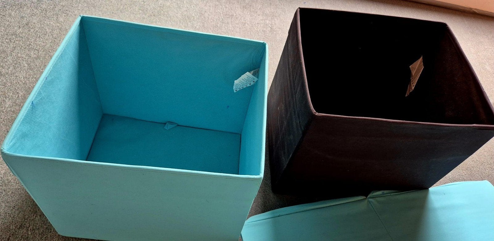 IKEA DRÖNA Opbergdozen - Zwart en Turquoise (19 stuks), Ophalen of Verzenden, Zo goed als nieuw, Meerkleurig, Textiel