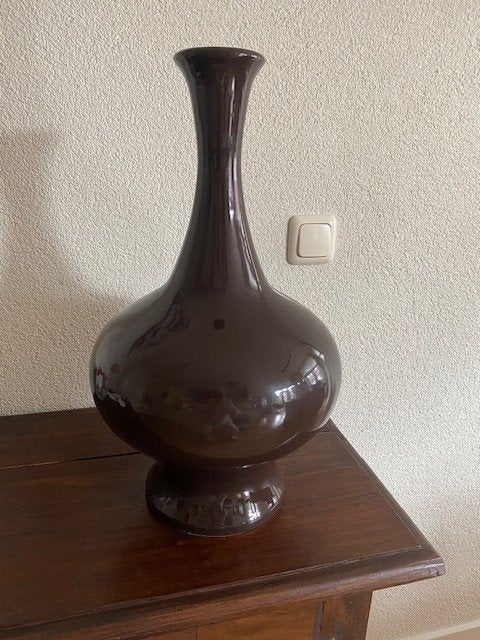 hoge vaas chocolade bruin, Ophalen, Bruin, Zo goed als nieuw, 50 cm