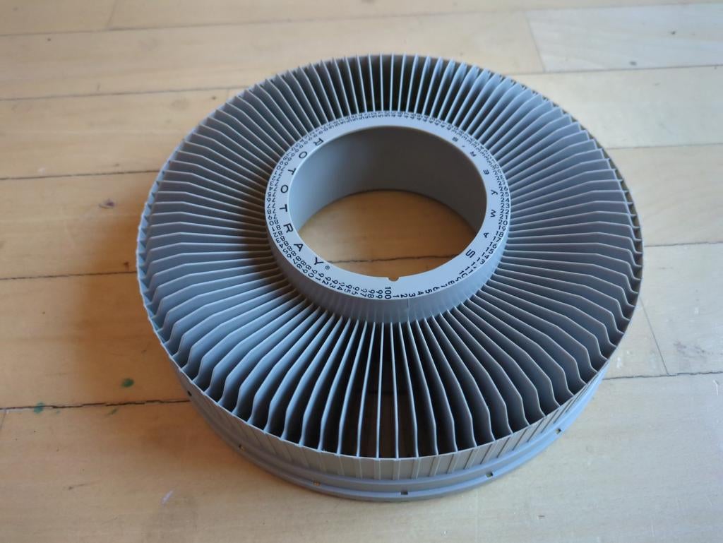 Vintage Sawyer's ROTOTRAY Dia Magazijn met Doos - 100 Dia's, Audio, Tv en Foto, Diaprojectors, Ophalen of Verzenden, Gebruikt