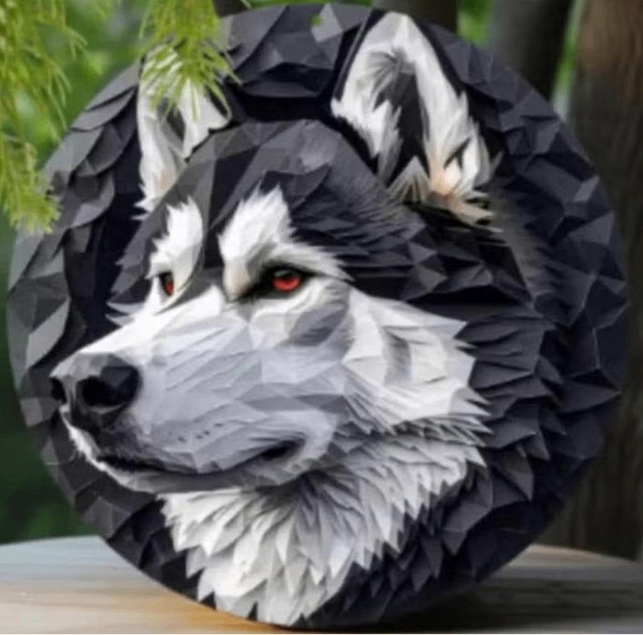 Vintage rond metalen bord Alaskan Malamute (20cm), Ophalen of Verzenden, Nieuw