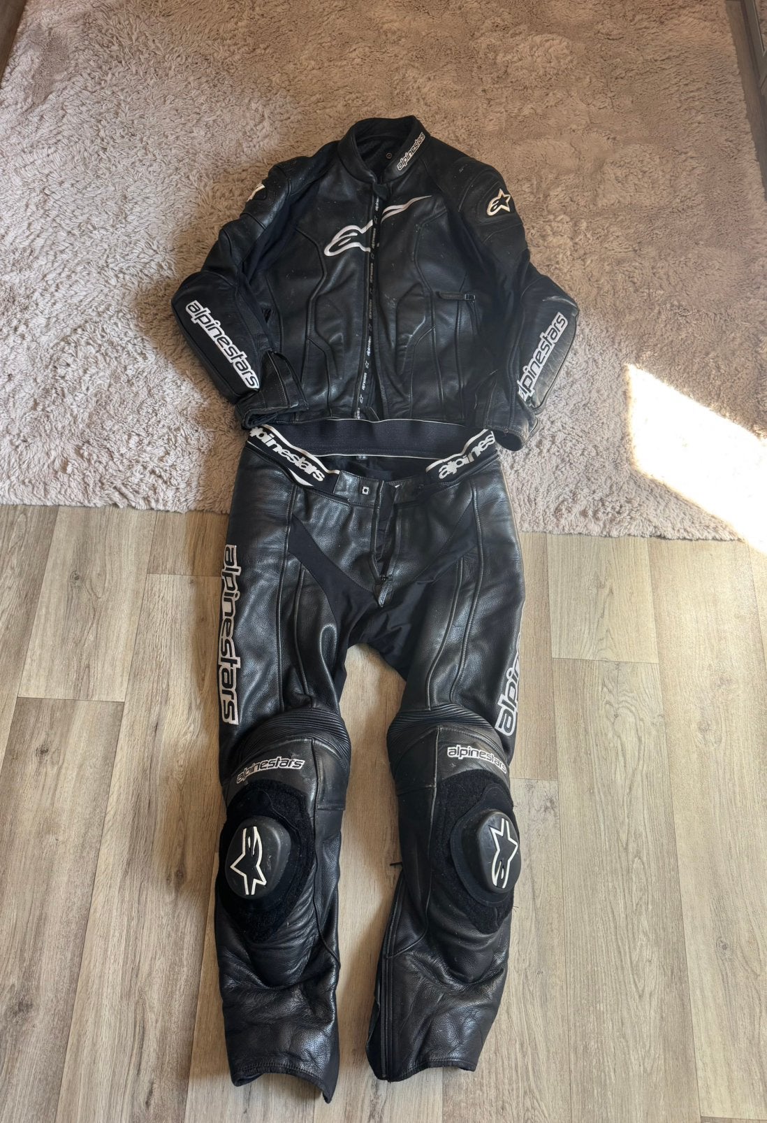Alpinestars leren motorpak 2-delig afritsbaar, Motoren, Kleding | Motorkleding, Ophalen of Verzenden, Tweedehands, Combipak