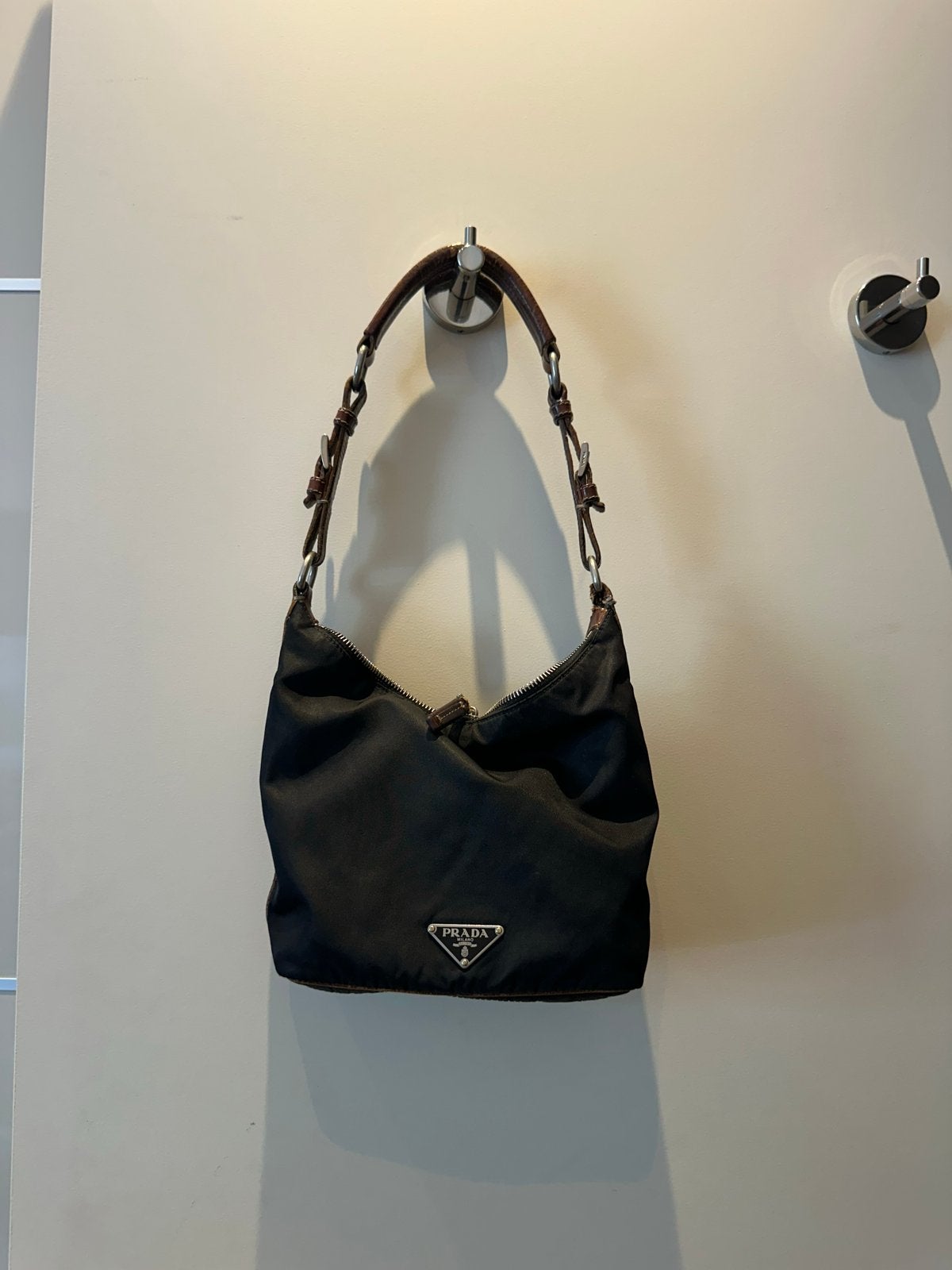 Vintage Prada Schoudertas - Rits defect, Ophalen of Verzenden, Gebruikt, Zwart, Schoudertasje