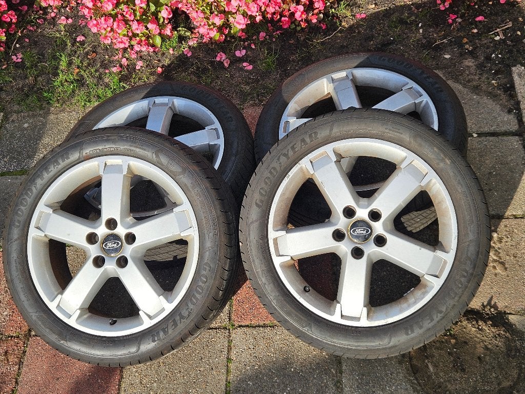 Ford Focus 17" Borbet (Rally) velgen + Goodyear (7.5-8mm), Ophalen, Gebruikt, Velg(en), 17 inch