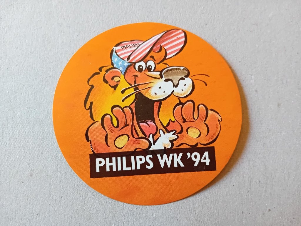 Philips WK '94 sticker Wereld Kampioenschap 1994 - 9cm, Ophalen of Verzenden, Zo goed als nieuw, Bedrijf of Vereniging