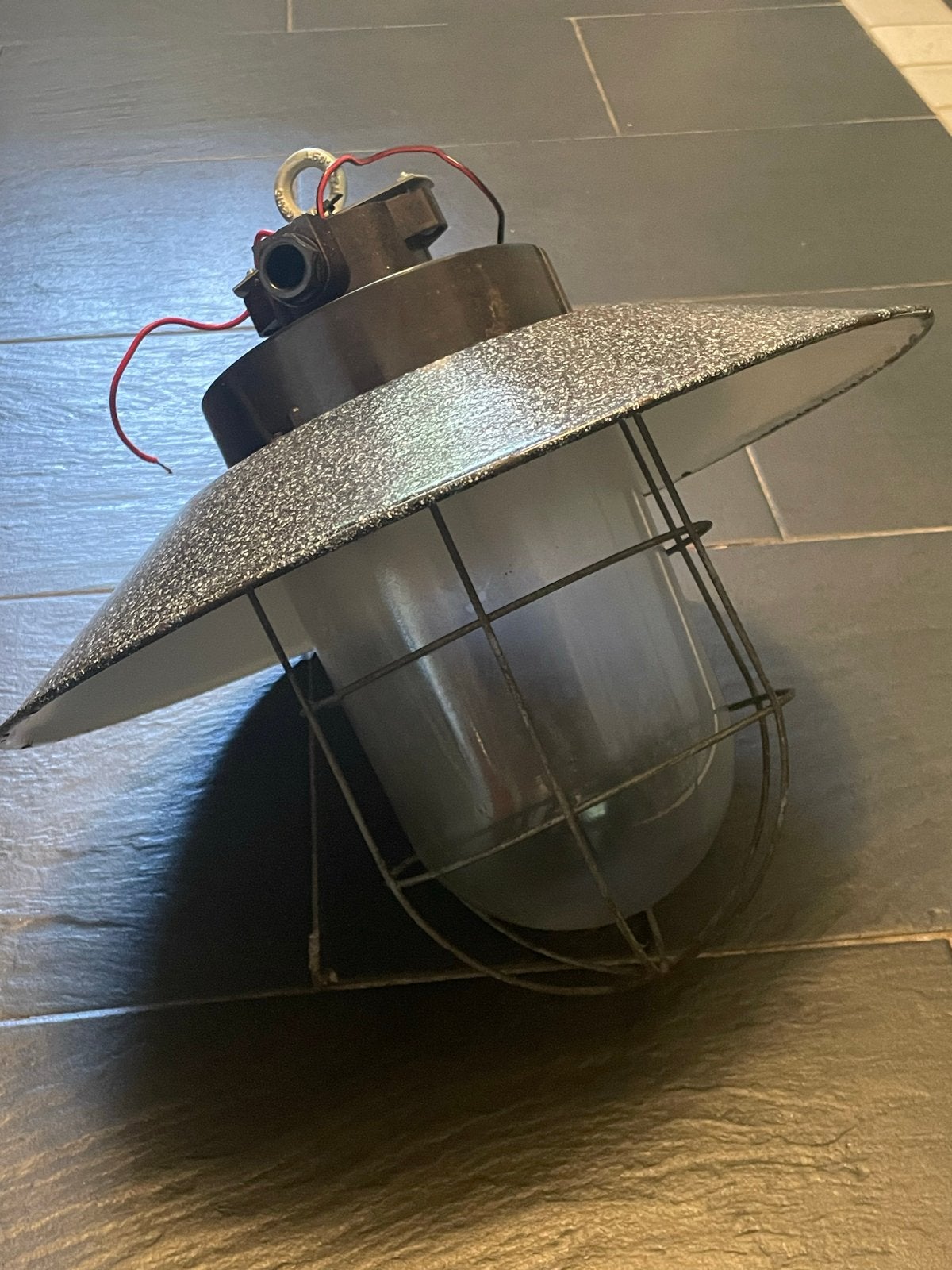 Vintage Industriële Hanglamp - Emaille Kap, Ophalen of Verzenden
